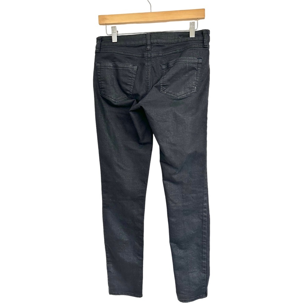Kut from the Kloth Diana Skinny Black Subtle Herringbone Pattern Jeans Size 6 - Picture 3 of 10